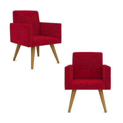 2 Cadeiras Poltronas p/ Sala Escritó. Balaqui Decor vermelha
