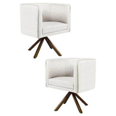 Kit 2 Poltronas Base Madeira Betina B-443 Linho Bege