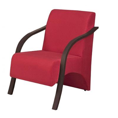 Poltrona Vênus 1 Lugar Braço Madeira Vermelho
