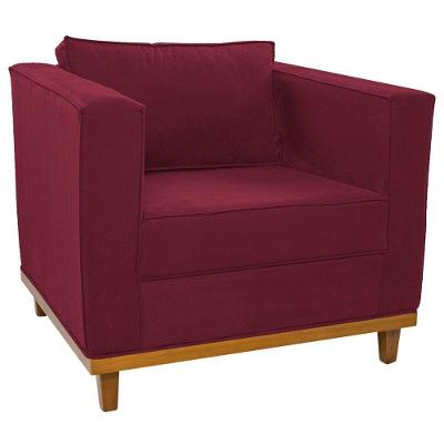 Poltrona Decorativa Europa Suede Doce Sonho Móveis Cor Bordô