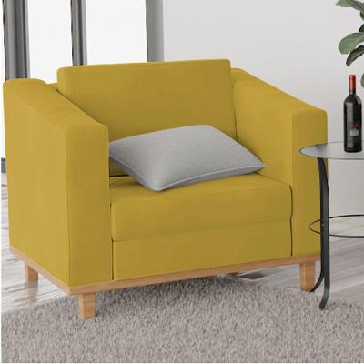Poltrona Decorativa Europa Suede Doce Sonho Móveis Cor Amarelo