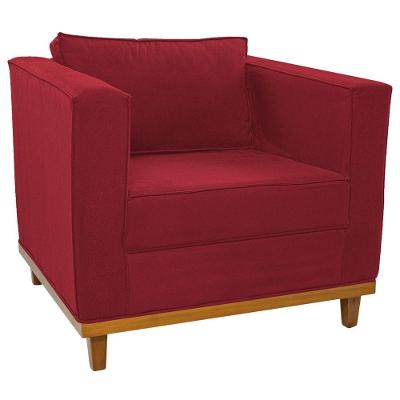 Poltrona Decorativa Europa Suede Doce Sonho Móveis Cor Vermelho