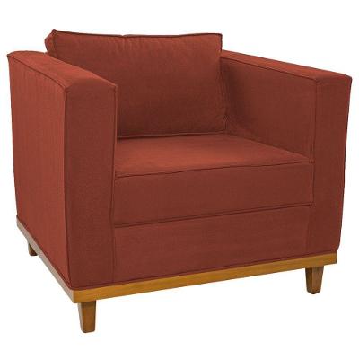Poltrona Decorativa Europa Suede Doce Sonho Móveis Cor Terracota