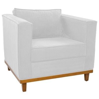 Poltrona Decorativa Europa Suede Doce Sonho Móveis Cor Branco