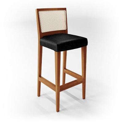 Banqueta Alta Cozinha Zion L02 Preto Brilho
