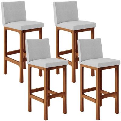 Kit 04 Banquetas Altas Cozinha Alya L02 Cinza