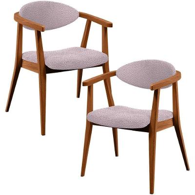 Kit 02 Poltronas Decorativa Cecília L02 Bouclê Rosê