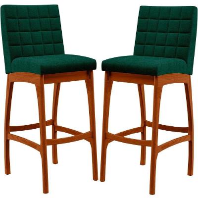 Kit 02 Banquetas Altas Cozinha Mila B04 Bouclê Verde