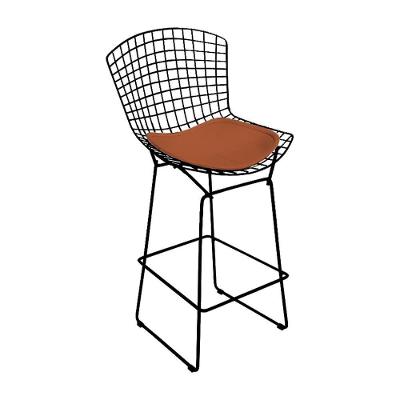 Banqueta Bertoia Preta D70 Assento Cobre Cor Marrom