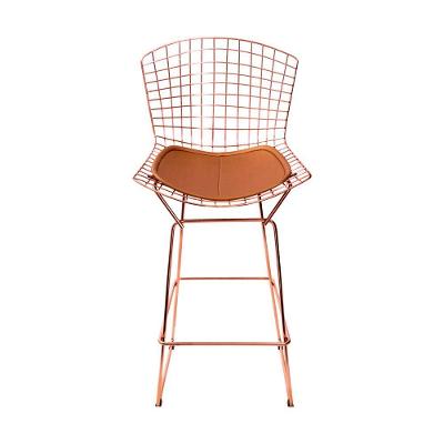 Banqueta Bertoia Cobre D70 Com Assento Cobre Cor Marrom