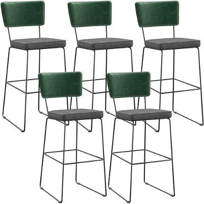 Kit 05 Banqueta Alta Allana L02 Verde Musgo Cinza Escuro