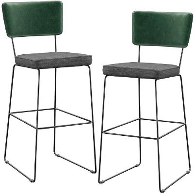 Kit 02 Banqueta Alta Allana L02 Verde Musgo Cinza Escuro