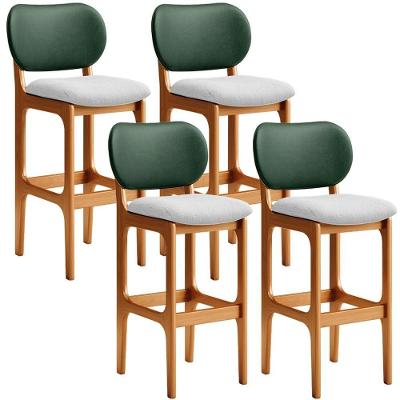 Kit 4 Banquetas Alta Betta Imbuia Facto Verde Linho Cinza