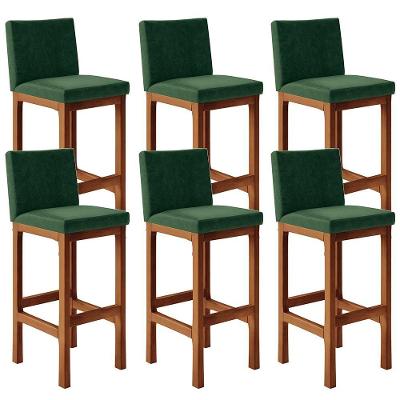 Kit 06 Banquetas Altas Alya Facto Verde Musgo