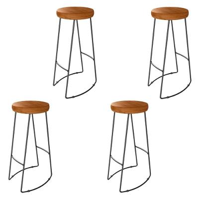 Kit 04 Banqueta Alta Aurum Peroba Preto Bar Cozinha Sala Jantar Dhom Peroba Preto