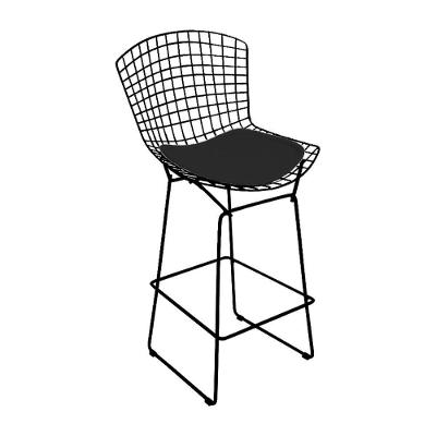 Banqueta Bertoia Preta D60 Assento Preto Cor Preto