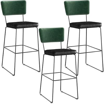 Kit 03 Banquetas Altas Allana L02 Facto Verde Musgo Preto