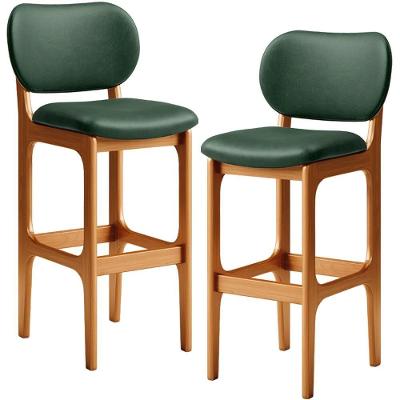 Kit 2 Banquetas Alta Betta Imbuia Facto Verde Musgo