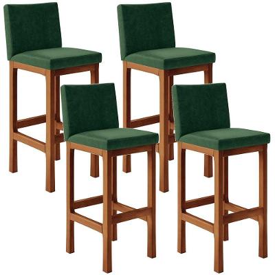 Kit 04 Banquetas Altas Alya Facto Verde Musgo