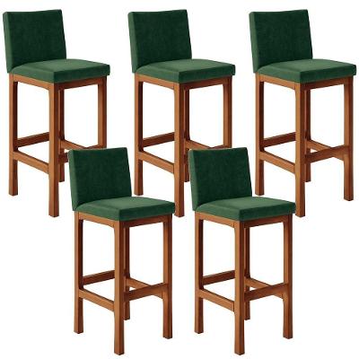 Kit 05 Banquetas Altas Alya Facto Verde Musgo