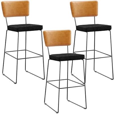 Kit 03 Banquetas Altas Whisky Linho Chumbo