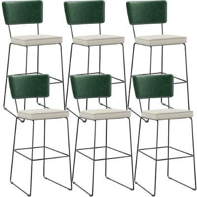 Kit 06 Banquetas Altas Allana L02 Verde Musgo Champagne