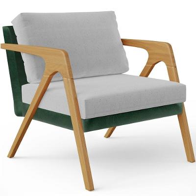 Poltrona Para Sala Estar Pietra Facto Verde Musgo Cinza
