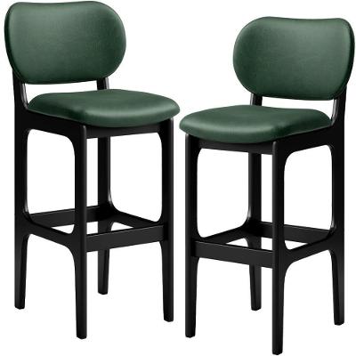Kit 2 Banquetas Alta Cozinha Betta L02 Preto Verde Musgo