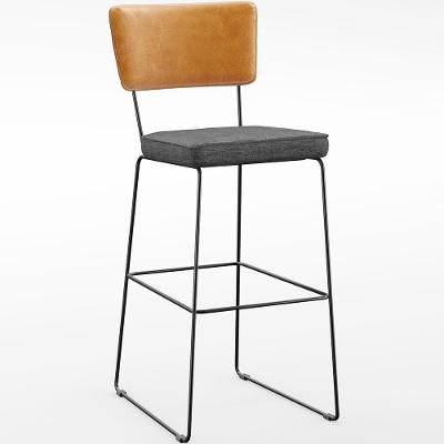 Banqueta Alta Cozinha Allana L02 Whisky Linho Cinza Escuro