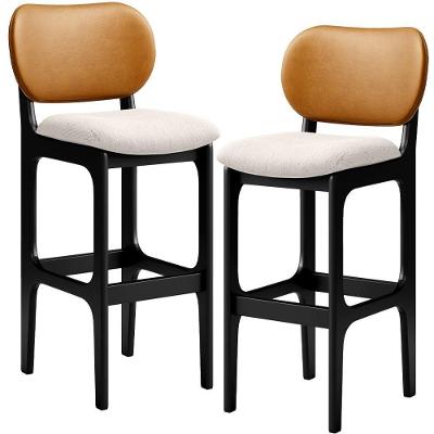 Kit 2 Banquetas Alta Cozinha L02 Preto Whisky Cru