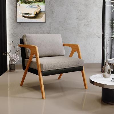 Poltrona Para Sala Estar Pietra Preto Linho Bege
