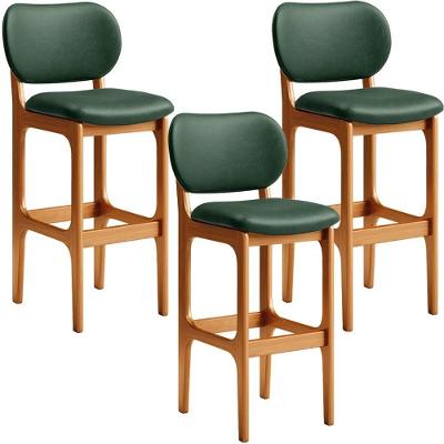 Kit 3 Banquetas Alta Betta Imbuia Facto Verde Musgo