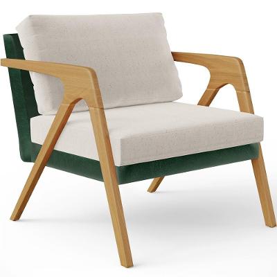 Poltrona Para Sala Estar Pietra Facto Verde Musgo Linho Cru
