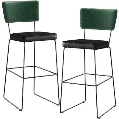 Kit 02 Banquetas Altas Facto Verde Musgo Preto