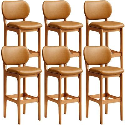 Kit 6 Banquetas Alta Bar Cozinha Betta L02 Imbuia Whisky
