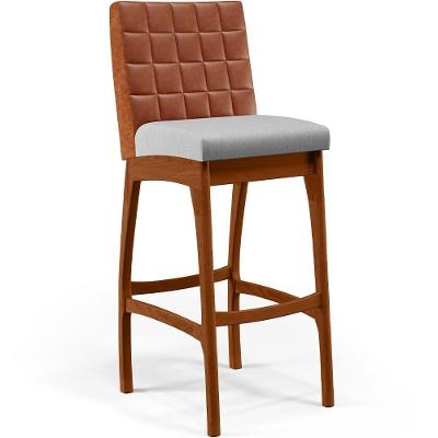 Banqueta Alta Para Cozinha B04 Camel Cinza
