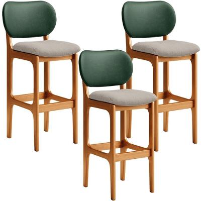 Kit 3 Banquetas Alta Betta Imbuia Facto Verde Linho Bege