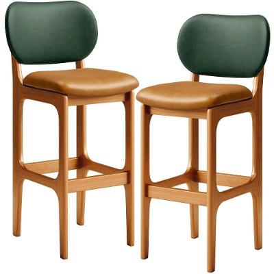 Kit 2 Banquetas Alta Betta Imbuia Facto Verde Whisky