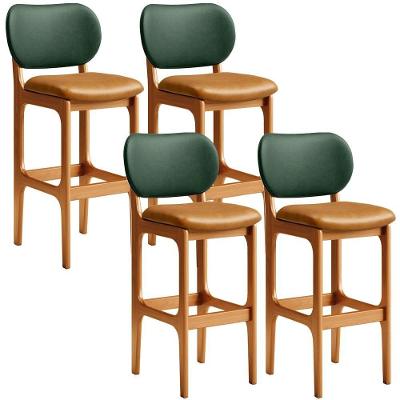 Kit 4 Banquetas Alta Betta Imbuia Facto Verde Whisky