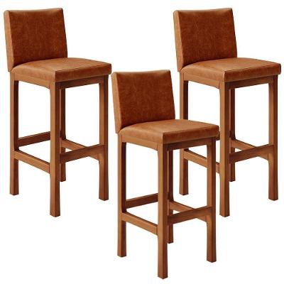 Kit 03 Banquetas Altas Alya Camel