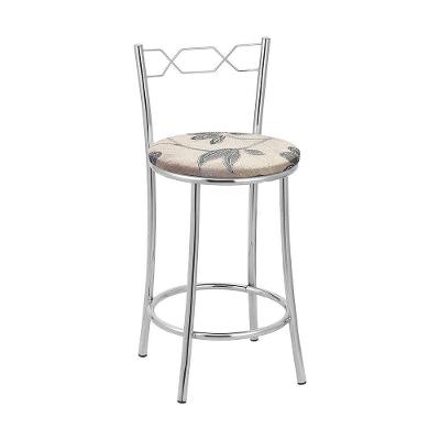 Kit 2 Banquetas Cromadas Assento Espuma D15 Treparoni Bege