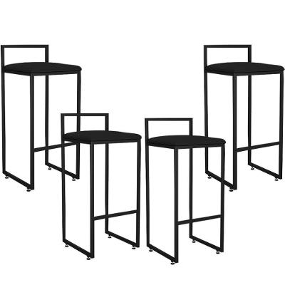 Kit 04 Banquetas Alta Para Cozinha L02 Preto