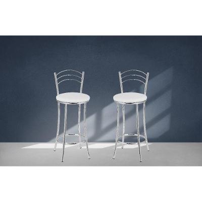 Kit 2 Banquetas Altas Com Encosto Treparoni Branco