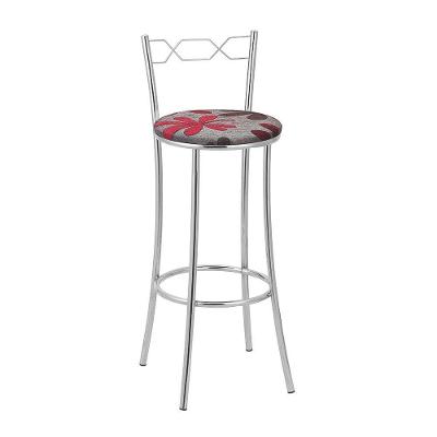 Kit 2 Banquetas Cromadas Assento Espuma D15 Vermelho