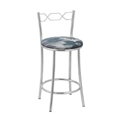 Kit 2 Banquetas Cromadas Assento Espuma D15 Treparoni Azul