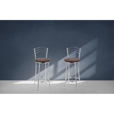 Kit 2 Banquetas Altas Com Encosto Treparoni Marrom