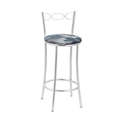 Kit 2 Banquetas Cromadas Assento Espuma D15 Treparoni Azul