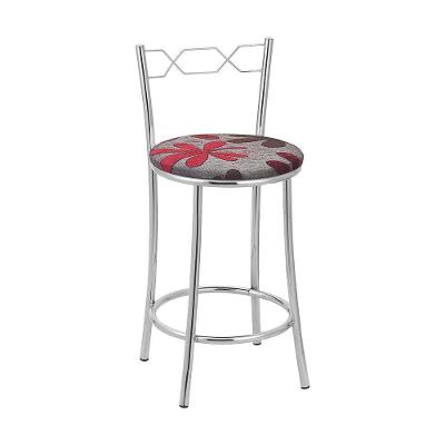 Kit 2 Banquetas Cromadas Assento Espuma D15 Vermelho