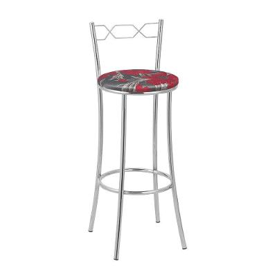 Kit 2 Banquetas Cromadas Espuma D15 Treparoni Vermelho