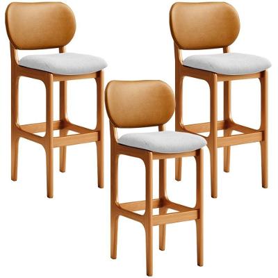 Kit 3 Banquetas Alta Betta Imbuia Whisky Linho Cinza